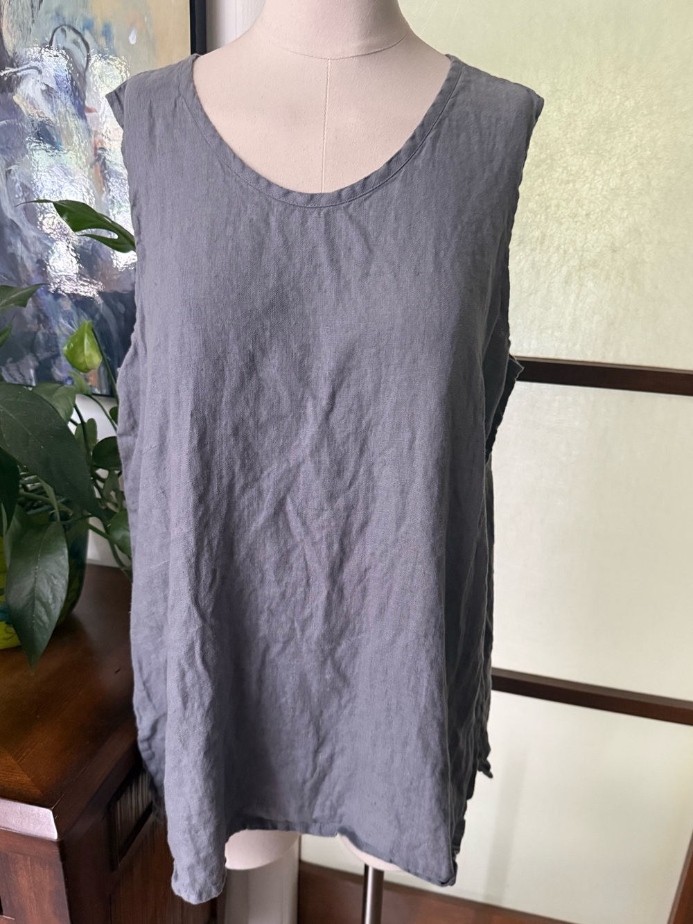 Flax linen sleeveless top